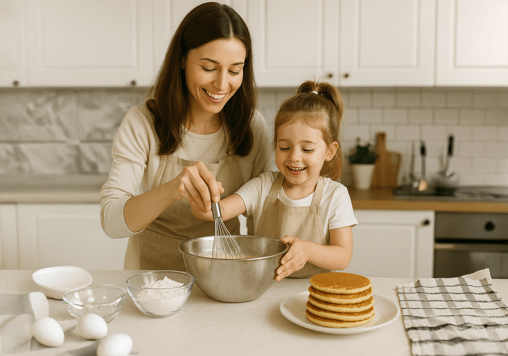 Smagus receptas visai šeimai: kepame bananinius blynelius su vaikais!