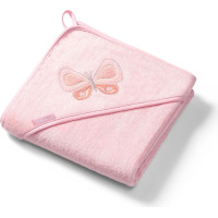 Babyono bamboo hooded towel pink NATURAL BAMBOO 100X100