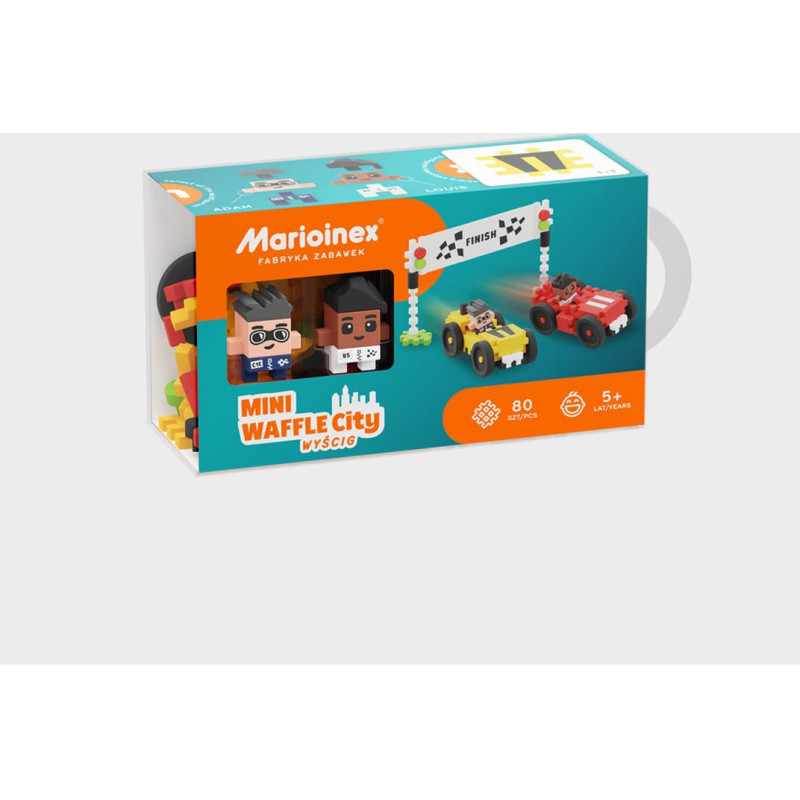 Marioinex 903179 Klocki waffle mini - wyścig 80 el.