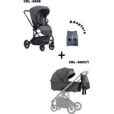 Carrello Baby Set 2in1 (stroller Alfa + Adapters + Carrycot) Graphite Grey