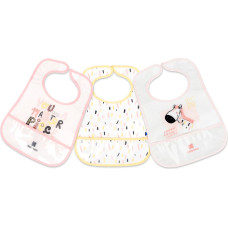 EVA terry bib with crumb catcher 3pcs Arty Pink