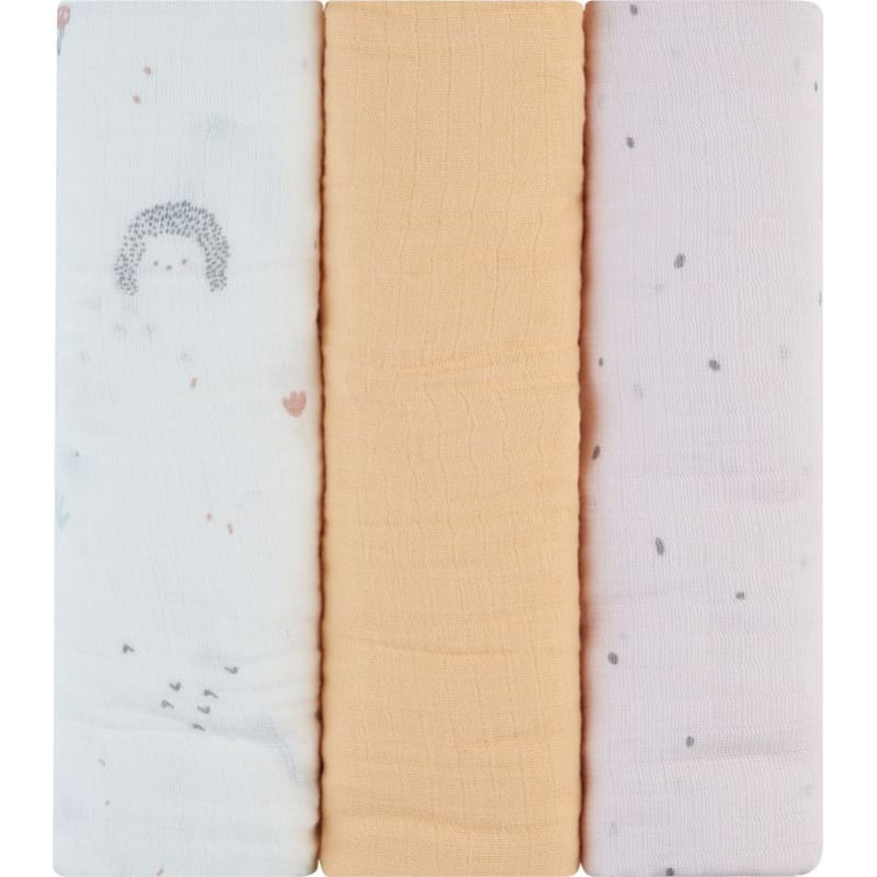 Muslin swaddle set 3 pcs 100x100 cm Hedge-hugs
