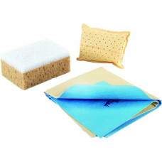 Bottari Car wash kit: synthetic leather cloth + sponge + abrasive sponge 