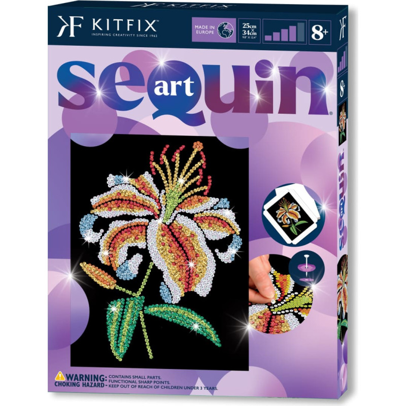Kitfix DIY „Sequin Art“ violetinis rinkinys „Lelija“