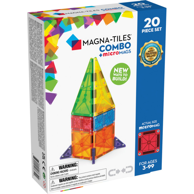 Magna-Tiles MICROMAGS Konstruktorius &bdquo;Combo&ldquo;, 20 det.