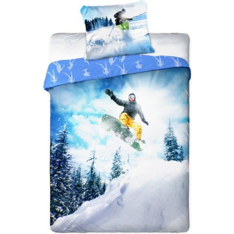 BEDDING SET SPORTIVO 003 SNOWBOARD 160X200+70X80 COTTON.YOUTH.