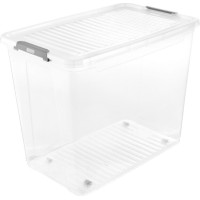 Keeeper Dėžė su dangčiu ant ratukų Clipbox Leo 59x38x47 cm 74L Skaidri