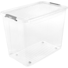 Keeeper Dėžė su dangčiu ant ratukų Clipbox Leo 59x38x47 cm 74L Skaidri