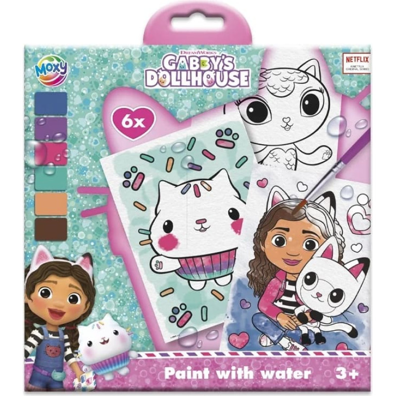 Moxy Gabby's Dollhouse spalvink vandeniu, 6 psl.