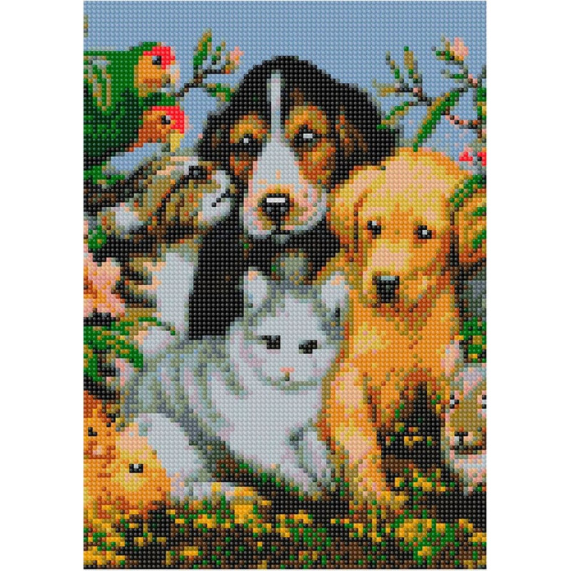 Flamingo Line Daimond Mosaic - 47111- ANIMALS - size 30x40 cm