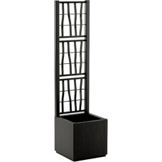 Stefanplast quadratischer Blumenkasten mit Rankgitter Ethica, 36×36×140 cm, grau