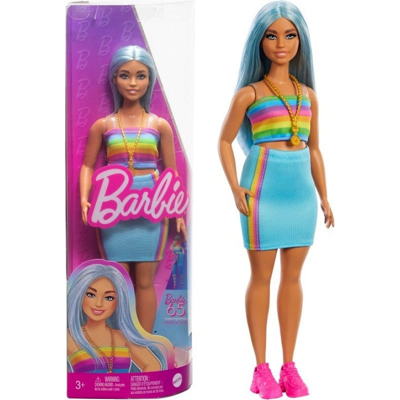LALKA BARBIE FASHIONISTKA TĘCZOWA