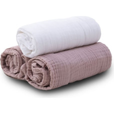 Babymatex Diaper - SET - TB0488/12 - MUSLIN - dwo-layer - size 70x80 cm  - DIRTY PINK