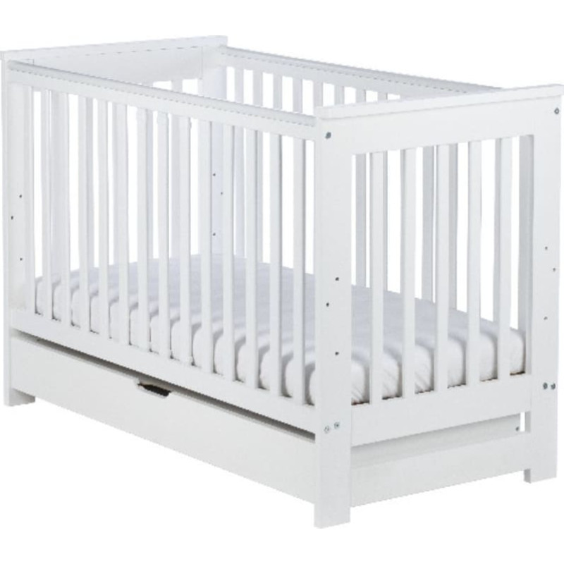 Drewex kūdikio lovelė IVE – balta, su stalčiumi