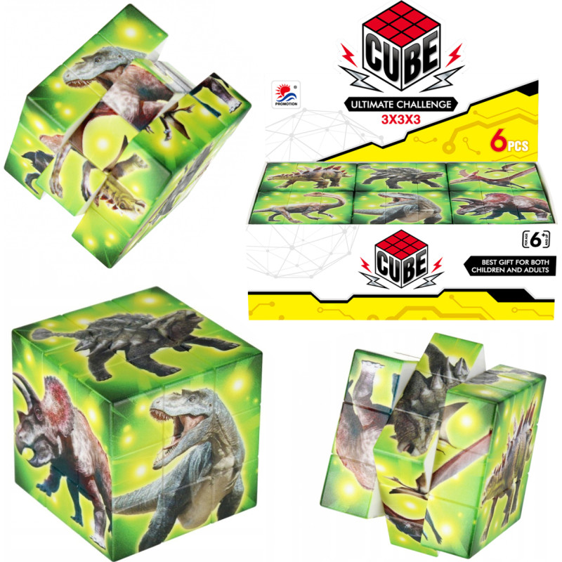 KOSTKA UKŁADANKA LOGICZNA DINOZAURY