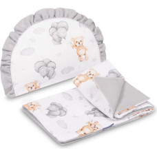 Sensillo MUSLIN PUSHCHAIR SET TEDDY GREY
