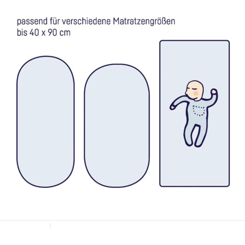 Julius Zollner Palags ar gumiju &ldquo;Jersey&rdquo; Balts 40/90 cm