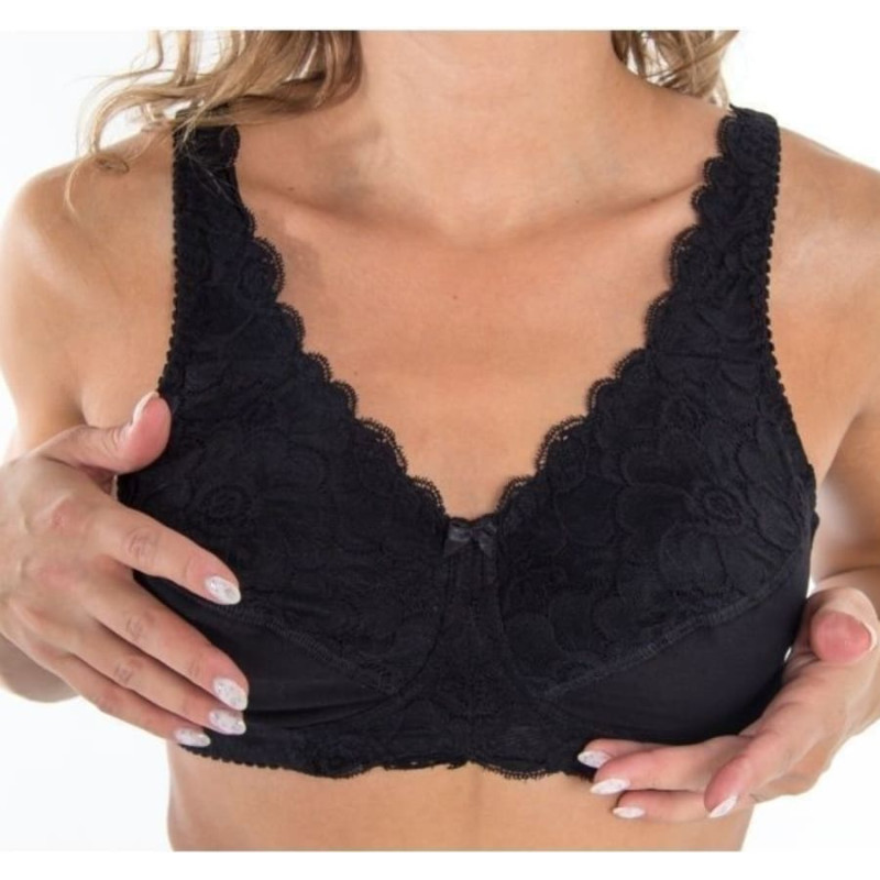 Tonus Elast 0407 Sofija Elastic medical-rehabilitation bra Black N1 (B75)
