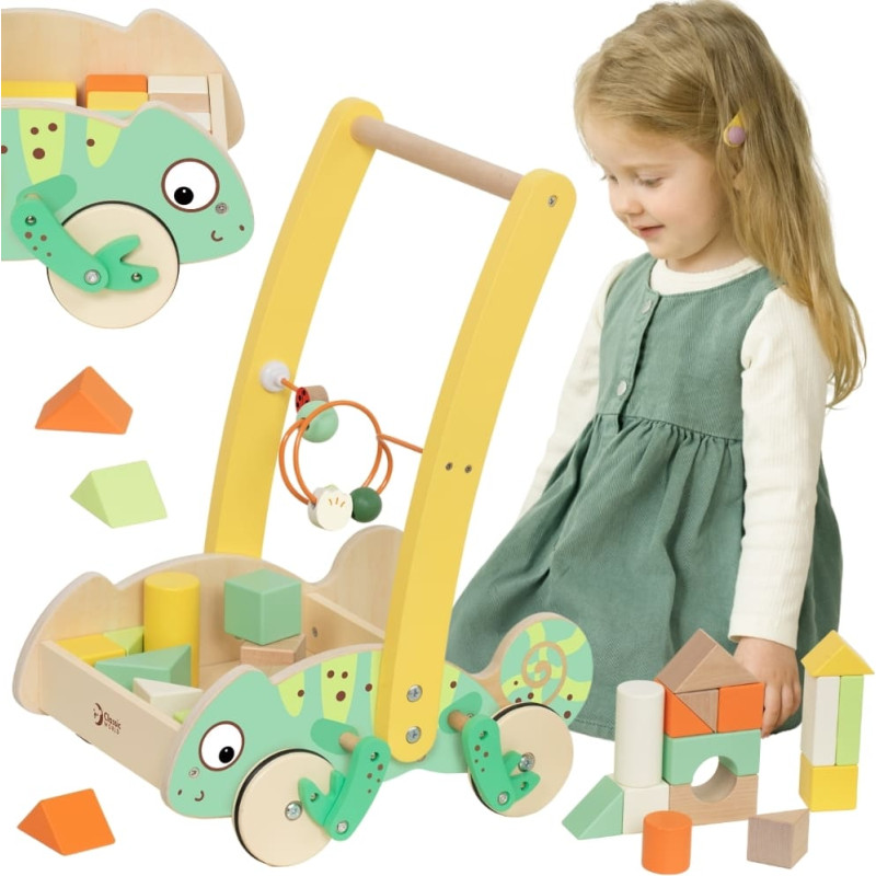 Classic World medinis stumdukas–vaikštynė „Chameleonas“ su kaladėlėmis