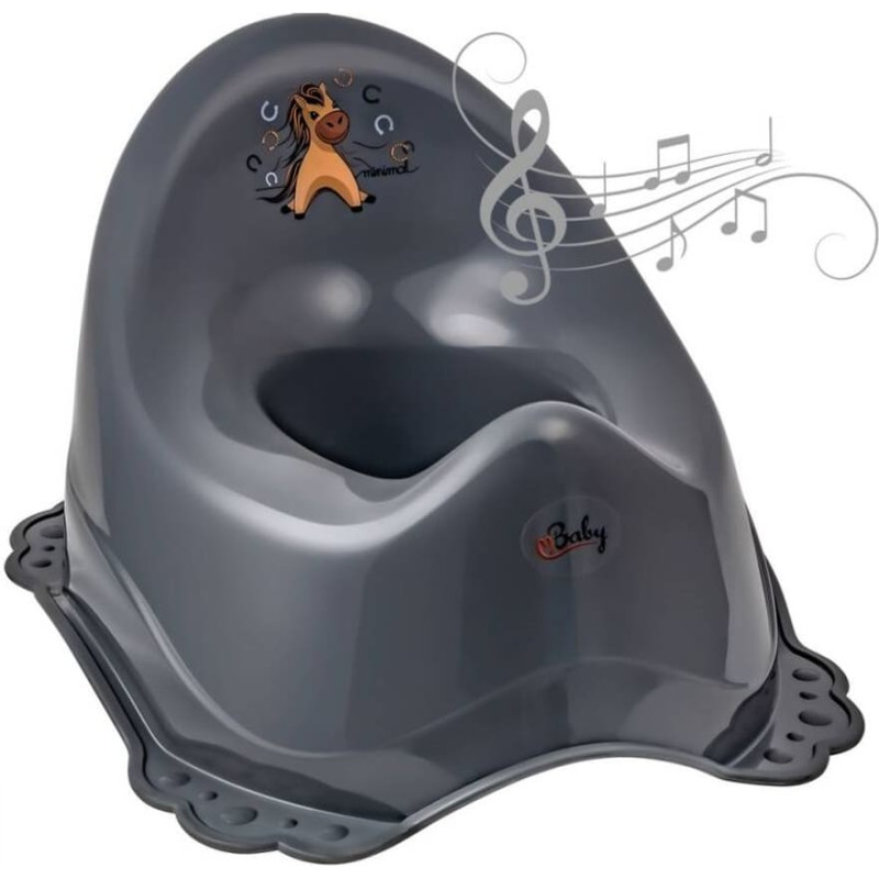 Maltex Nocnik 2K z pozytywką Konik stalowy szary