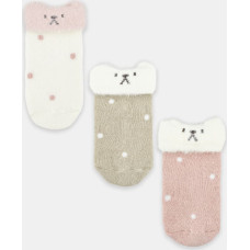 Noviti SF026-G-01 Skarpety dziewczęce z puszystym ściągaczem wywijane mix 0-6m