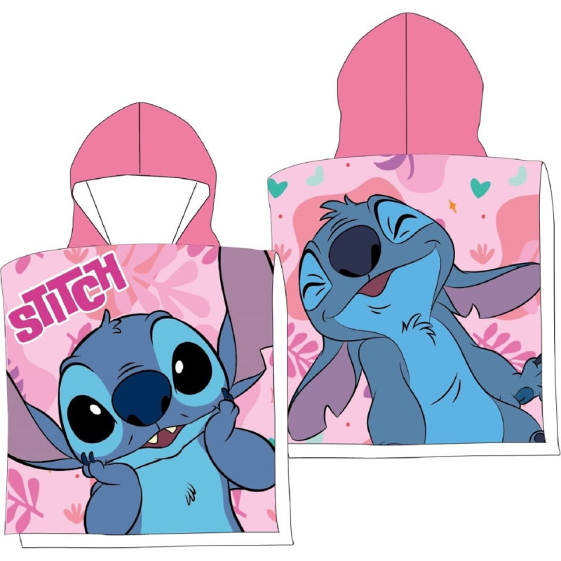FAST DRY PONCHO 50X100 CM LILO AND STITCH PINK LIL36-5093 MICROFIBER