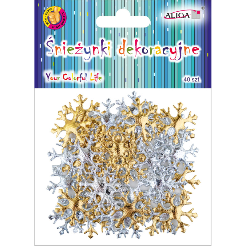 ŚNIEŻYNKI DEKORACYJNE 40 SZTUK