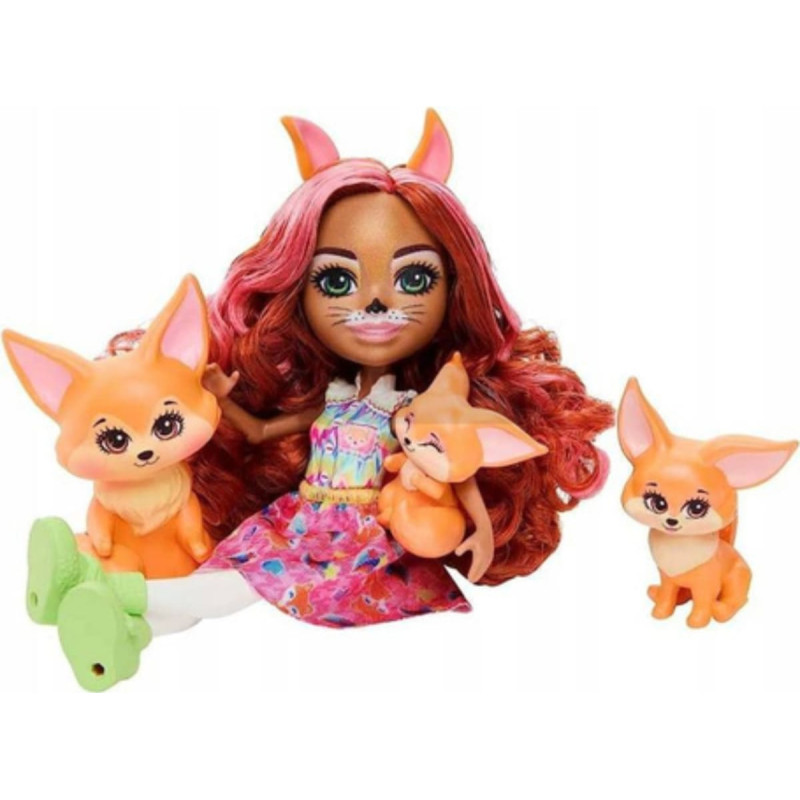 MIX Mattel Enchantimals HNT60 Zestaw Lalka Fennec Fox i Rodzina Lisk&oacute;w