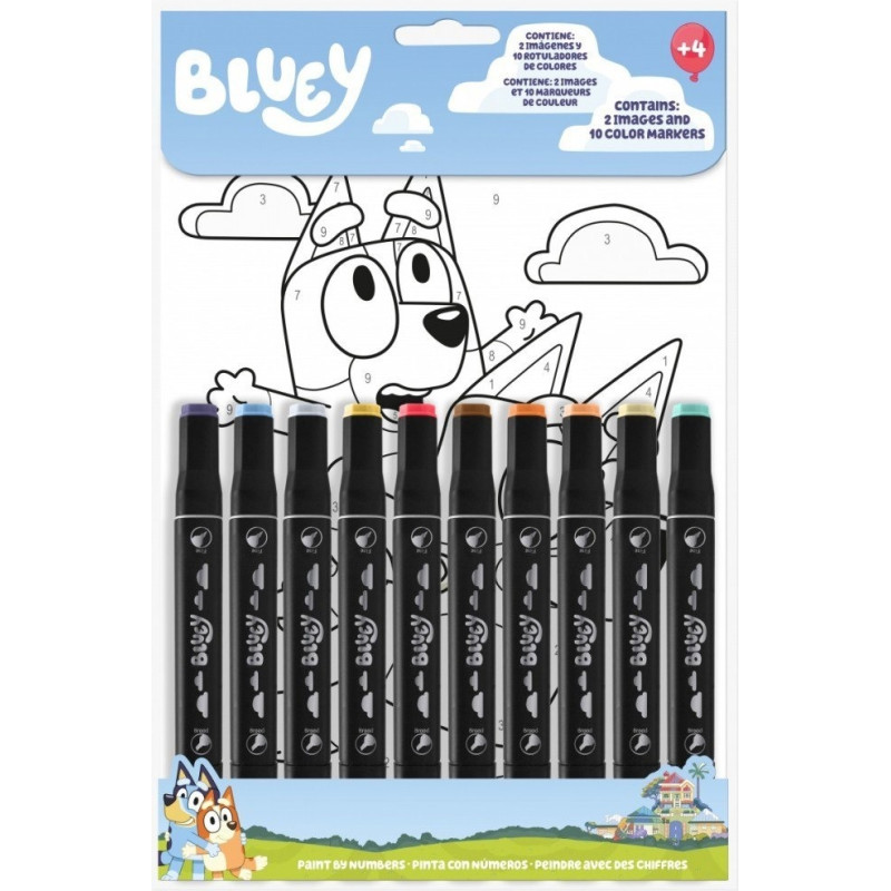 Kids Euroswan - Akcesoria Licencyjne PAINT BY NUMBERS BLUEY