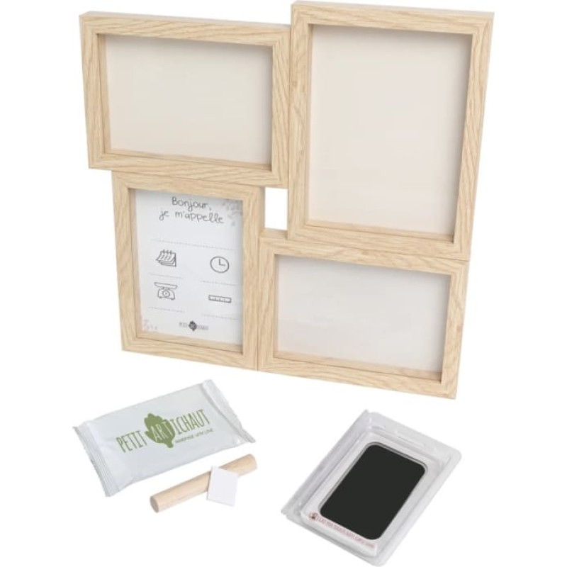 Käe-jalajäljend neljane raam beež