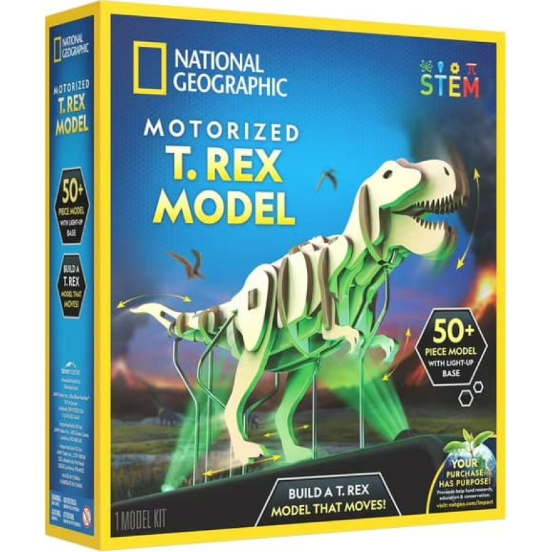 National Geographic interaktīvais 3D puzles modelis Motorized T. Rex Model, RTMPZTREX