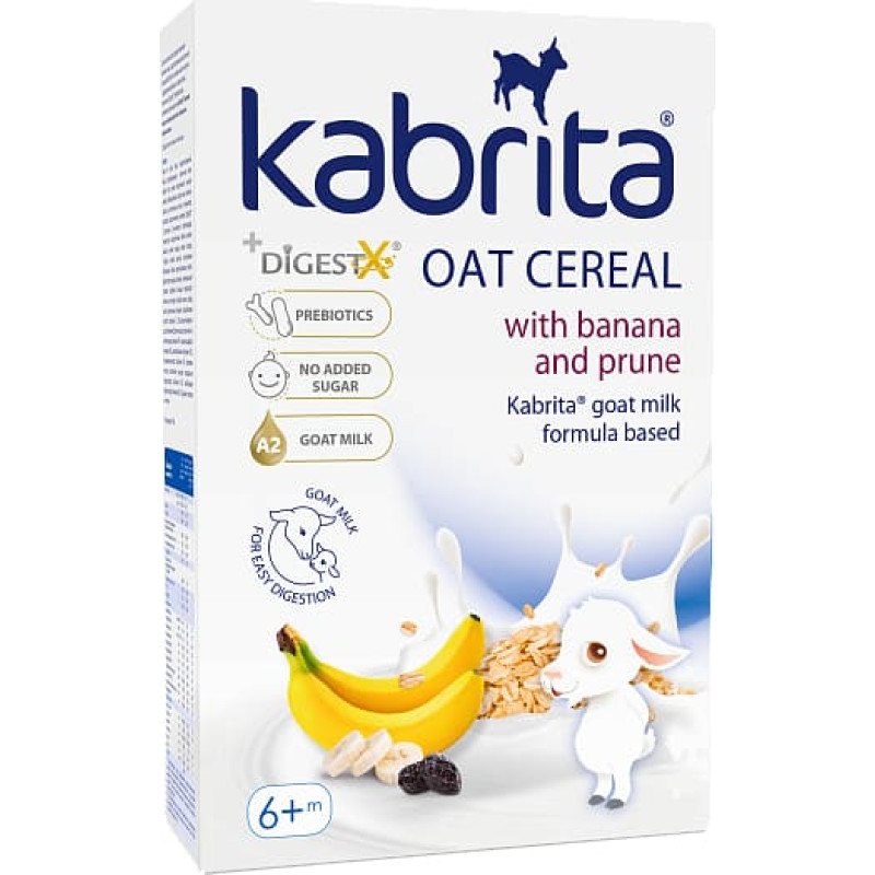 Kabrita Oat cereal with Banana & Prune goat milk formula based for babies from 6 months, 180g