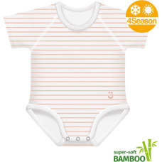 Growing body Bamboo 4Season 0-36m peach stripes