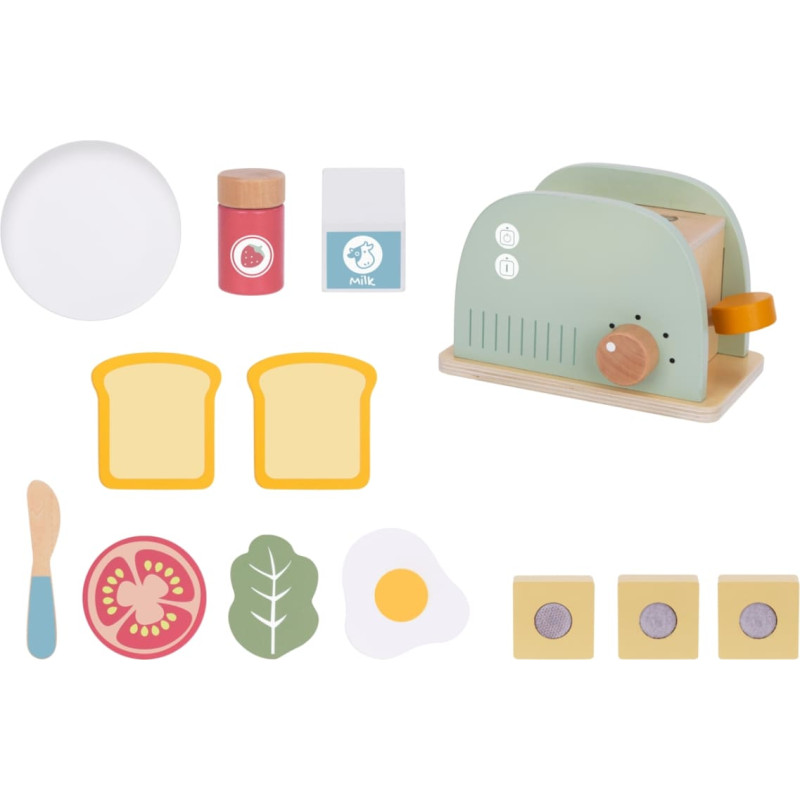 Tooky Toy Toster Drewniany Pastelowy Zestaw Śniadaniowy