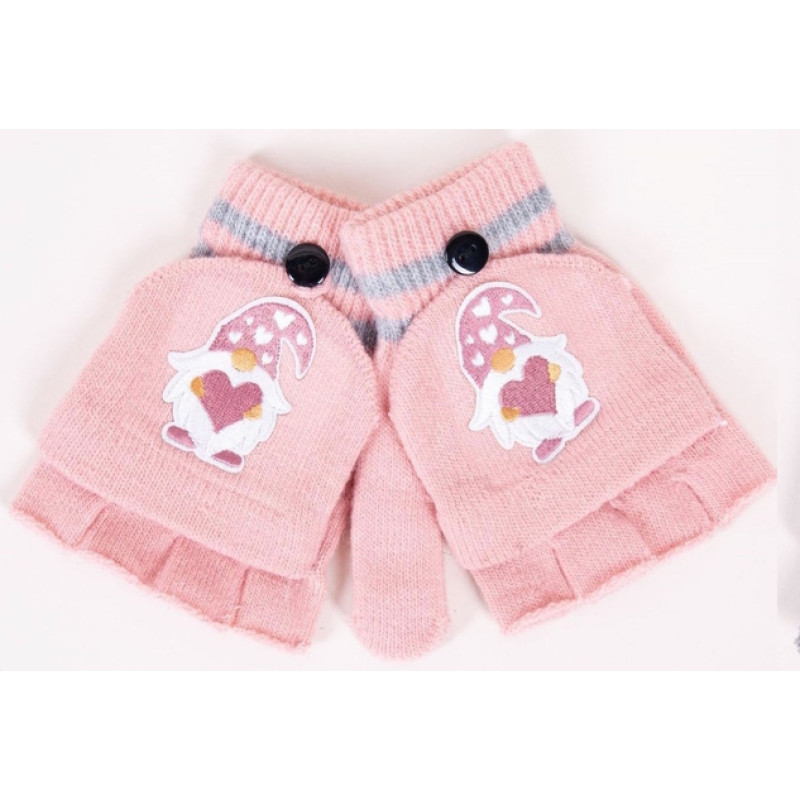 Yo Baby Cimdiņi 5P ar "kapucīti" MITTENS R-127A GIRL pink (12)