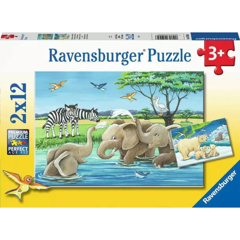 Ravensburger Puzzle 2x12 pcs Baby Safari Animals