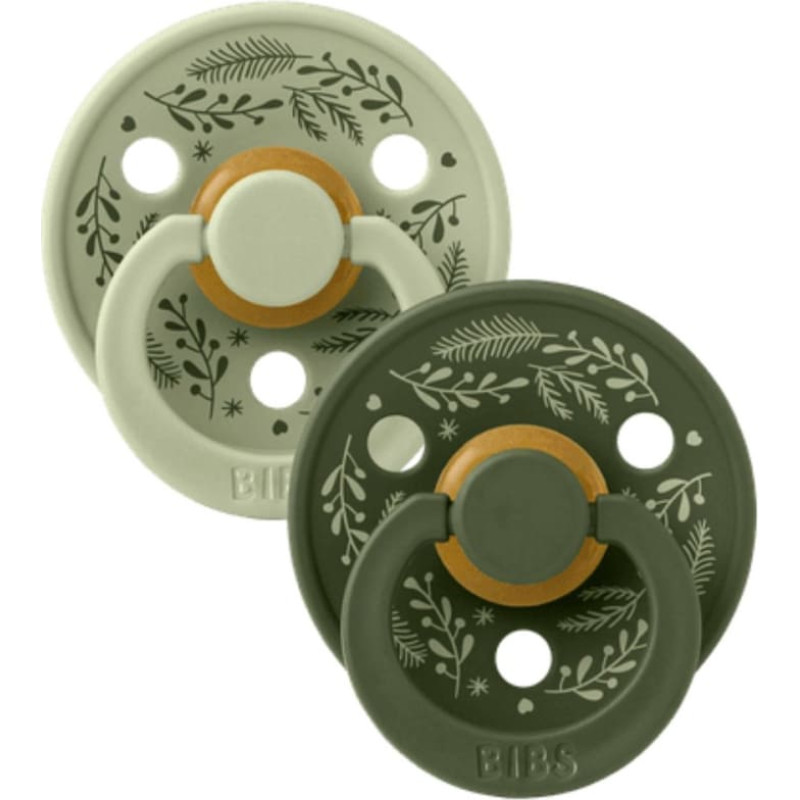 Bibs Holiday &ndash; Colour Round Sage / Hunter Green 0-6m 2pcs