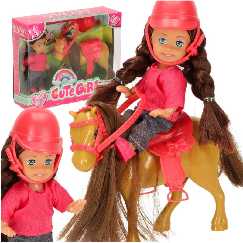 Lelle-jātniece ar zirgu un aksesuāriem 5 el. KX3458