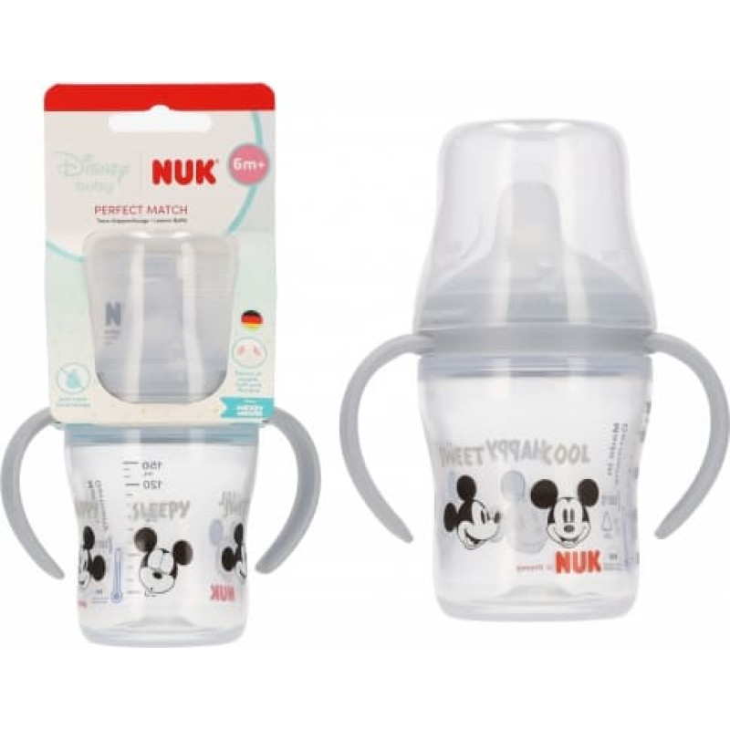 NUK POP102153981 Butelka 150ml z uchwytem +6m MIKI