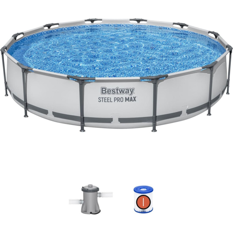 Bestway 56416 plieninio rėmo baseinas Steel Pro Max su filtravimo pompa, 3.66 m x 0.76 m
