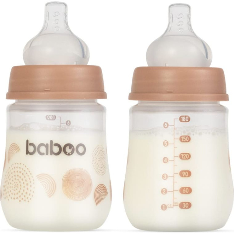 Baboo Anti-Colic Baby Bottle AU NATURALE, 0+ Months, 180 ml