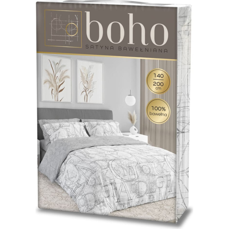 POŚCIEL KPL.140X200+70X90 BOHO 009 SATYNA BAW.