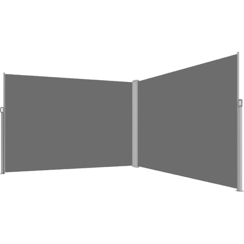 LUARO šoninė kampinė terasos markizė, ištraukiama užuolaida 181 x 620 cm pilka