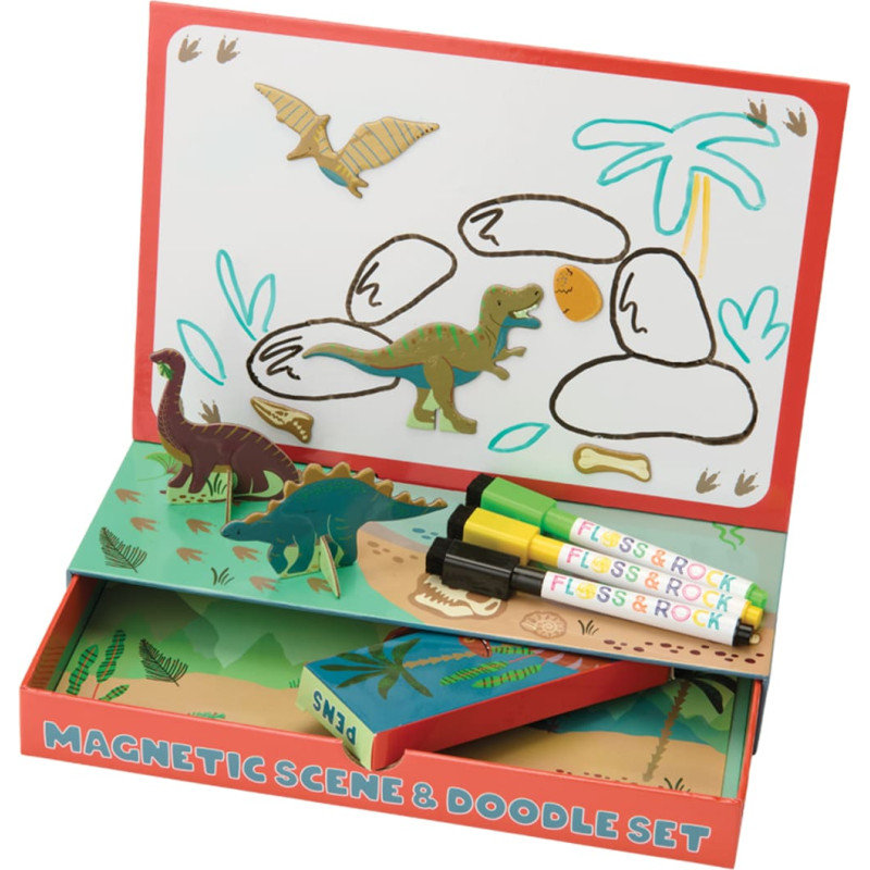 Floss & Rock Magnetinis žaidimas ir pie&scaron;imo rinkinys, Dinozaurai