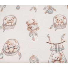 Atk Kieczmerscy Autiņ&scaron; flaneļa BEAR in BASKET beige 70x80 cm (4418)