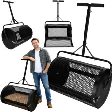 Rozsiewacz kompostu nawozu do trawnika LUARO walec siatkowy ogrodowy siewnik