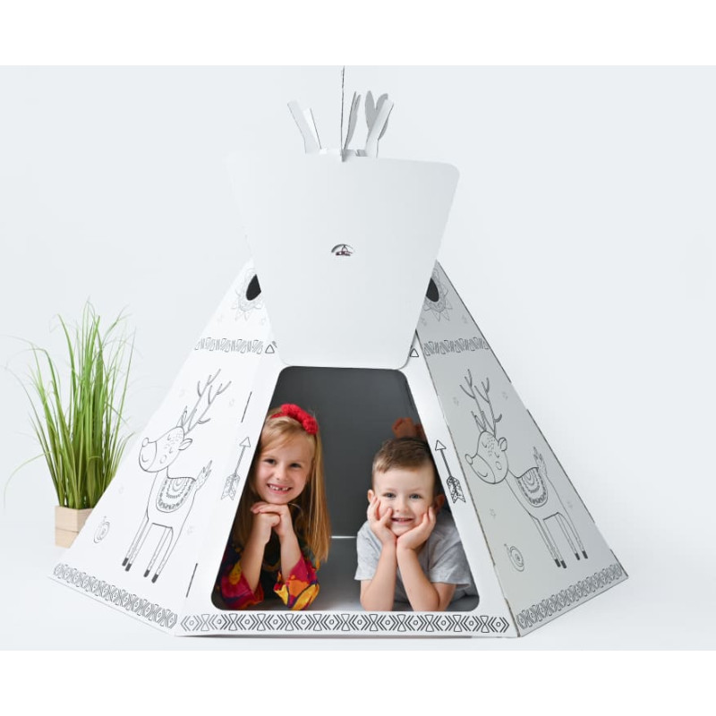 Annahouse Foldable Cardboard Playhouse “Tipi” 126 × 122 × 141 cm