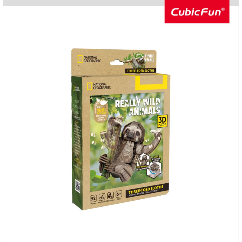 Cubic Fun CUBICFUN NG 3D dėlionė &bdquo;Tripir&scaron;tis tinginys&ldquo;