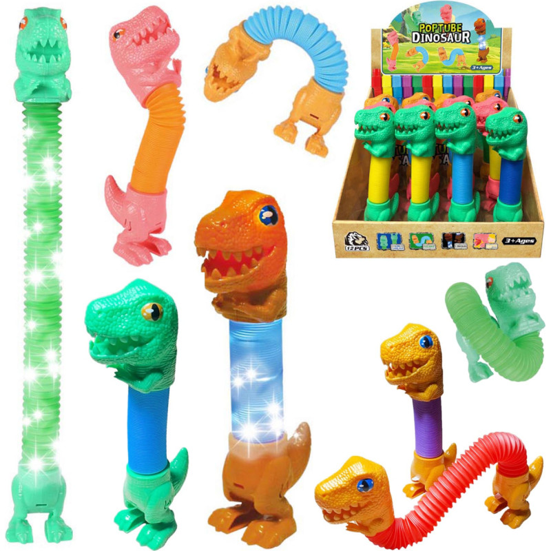 DINOZAUR RURKA POP TUBE ZE ŚWIATŁEM