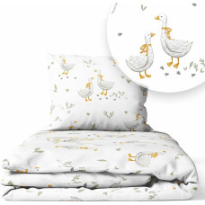 Ankras Cover set - 2 pcs - 120x90, 40x60  - GEESE with GREEN LEAF